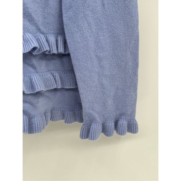 Tyler Boe Cashmere Sweater Women‎ Small Pullover Blue Ruffle Bottom Long Sleeve - Picture 7 of 8